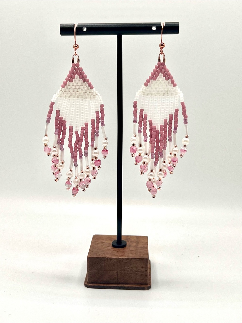 Brick Stitch Fringe Earrings